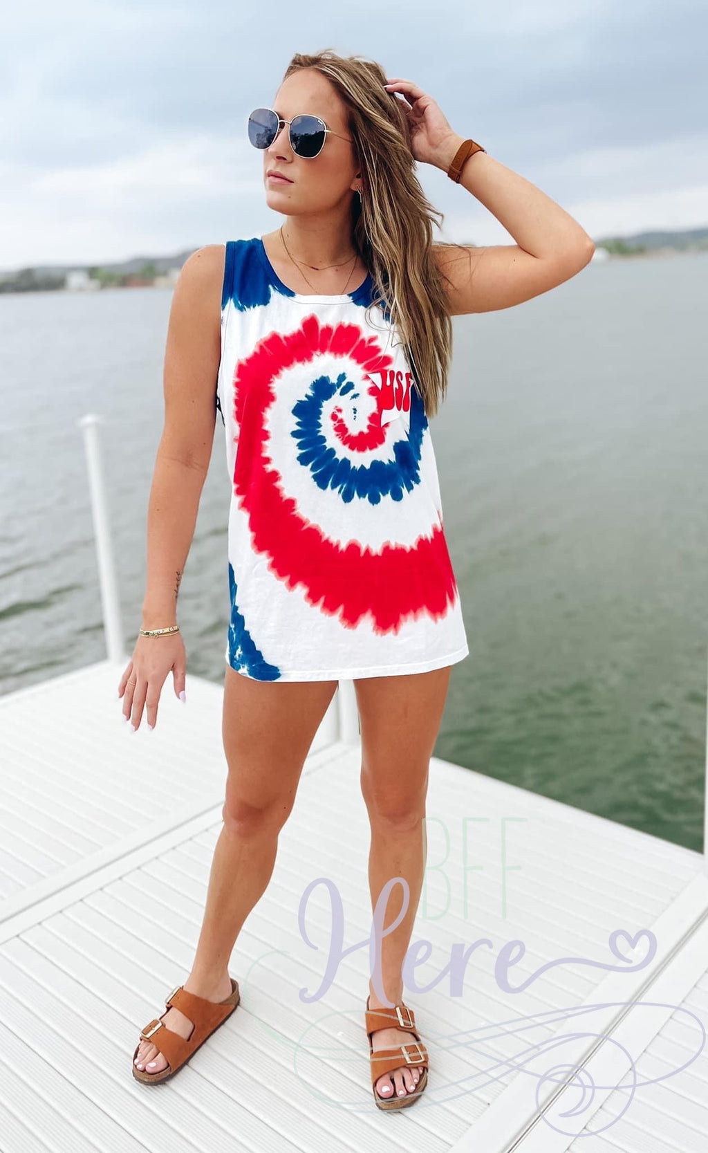 USA Tie Dye Tank - BFF Here