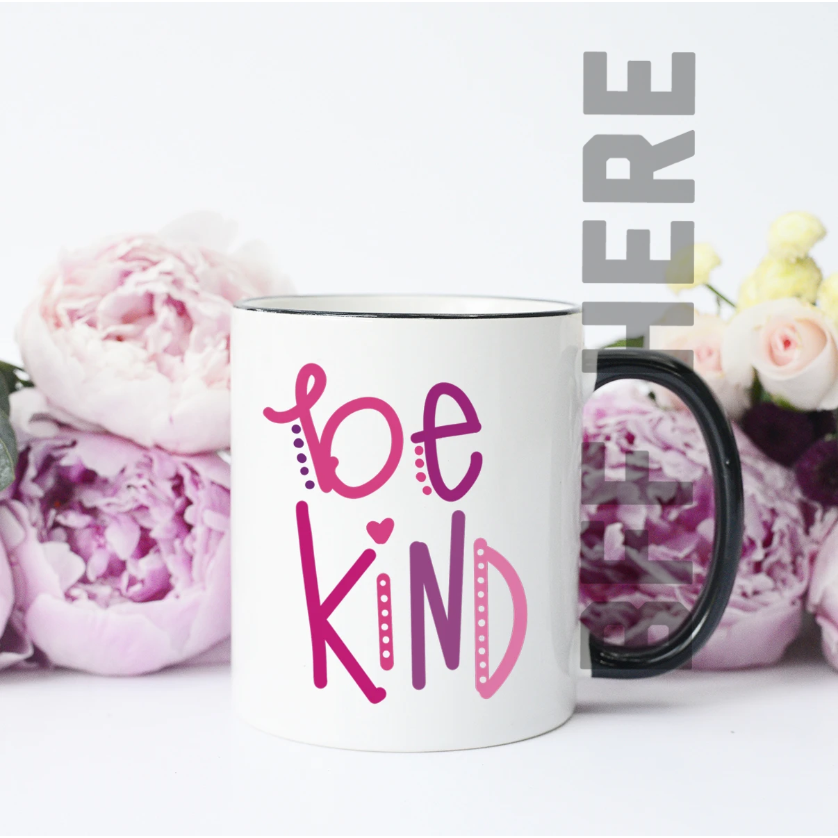 Be Kind Ceramic Mug -- Choice of Color - BFF Here
