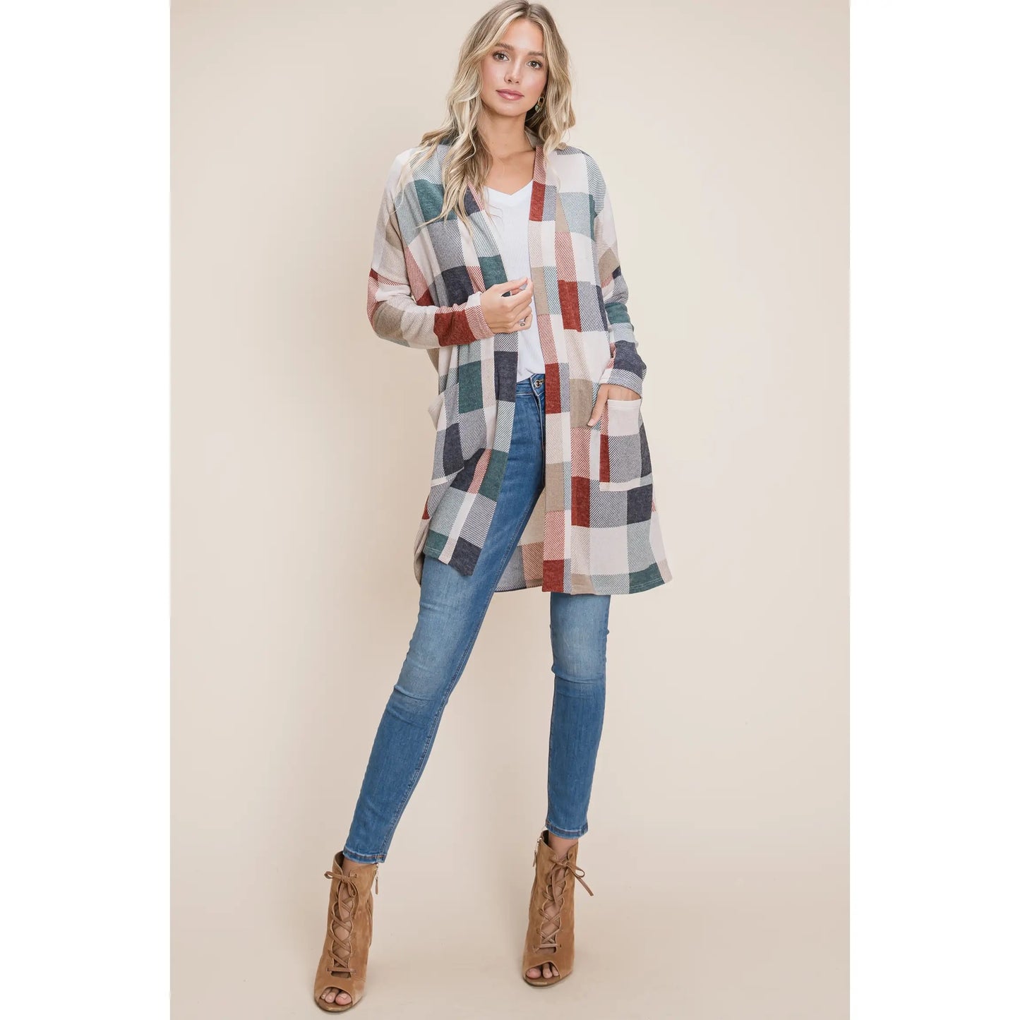 Bold Check Cardigan - BFF Here