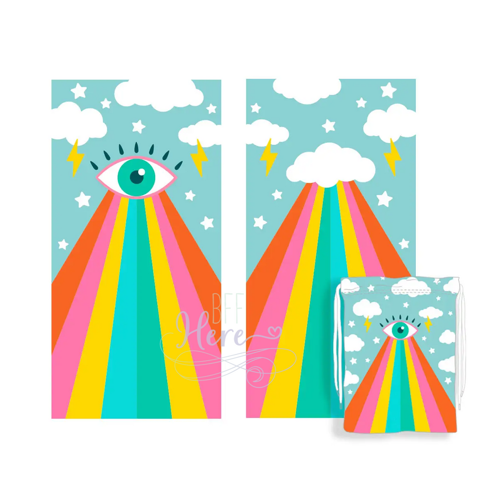 Quick Dry Beach Towel -- Evil Eye - BFF Here
