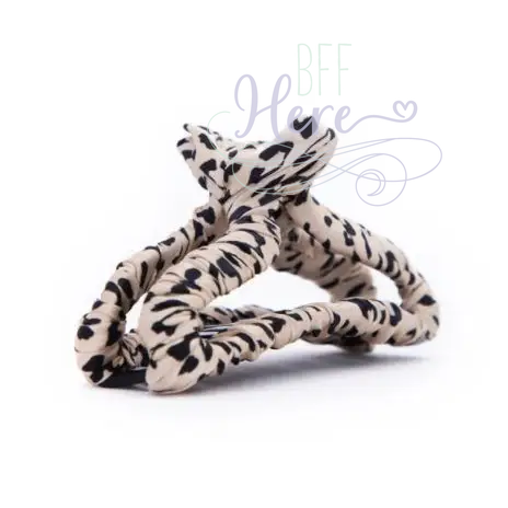 Satin Wrapped Claw Clip - Leopard - BFF Here