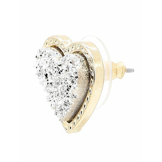 Druzy Heart Earrings - BFF Here