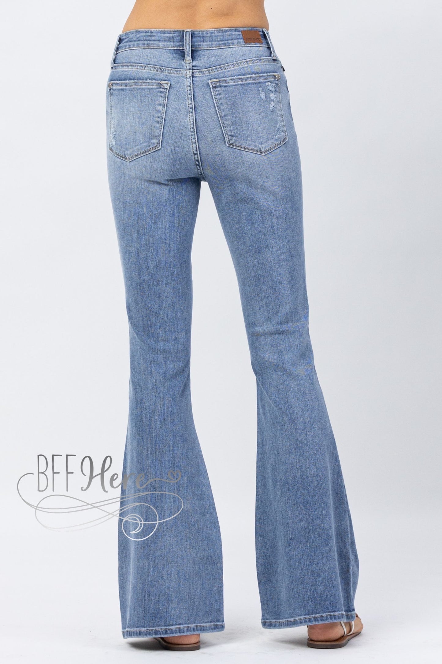 Rhonda Hi Rise Destroyed Flare Jeans by Judy Blue - BFF Here