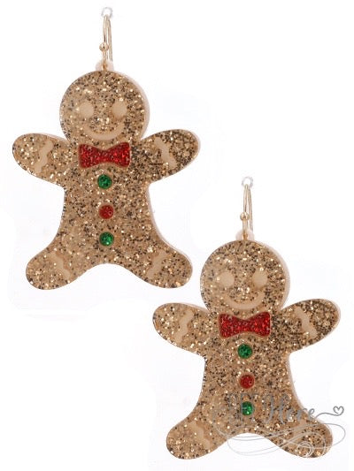 Gingerbread Man Earrings - BFF Here