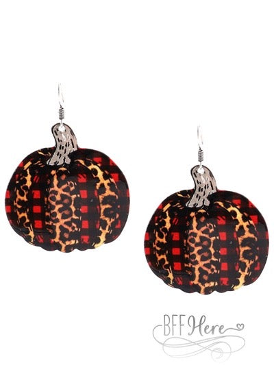 Pumpkin Leopard Earrings -- Choice of Color - BFF Here