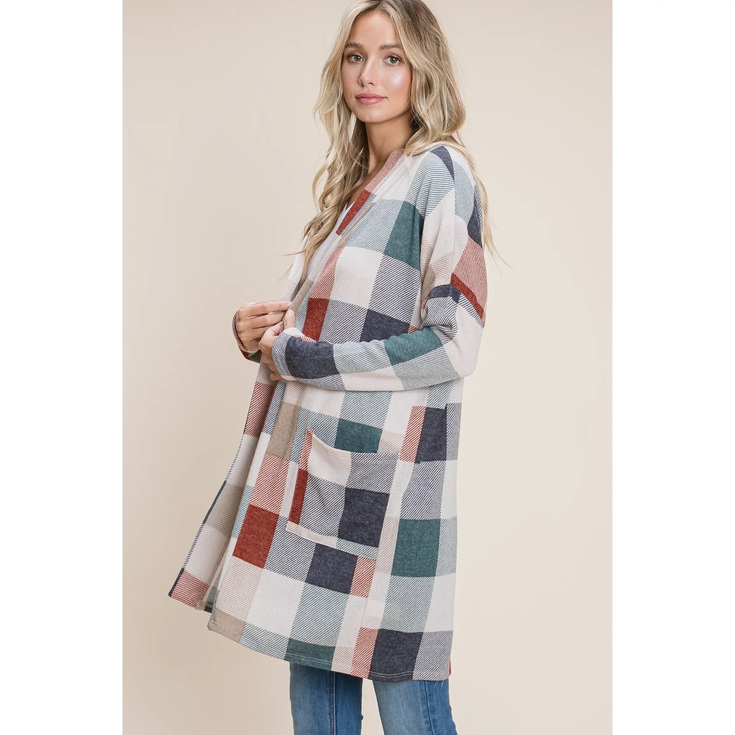 Bold Check Cardigan - BFF Here