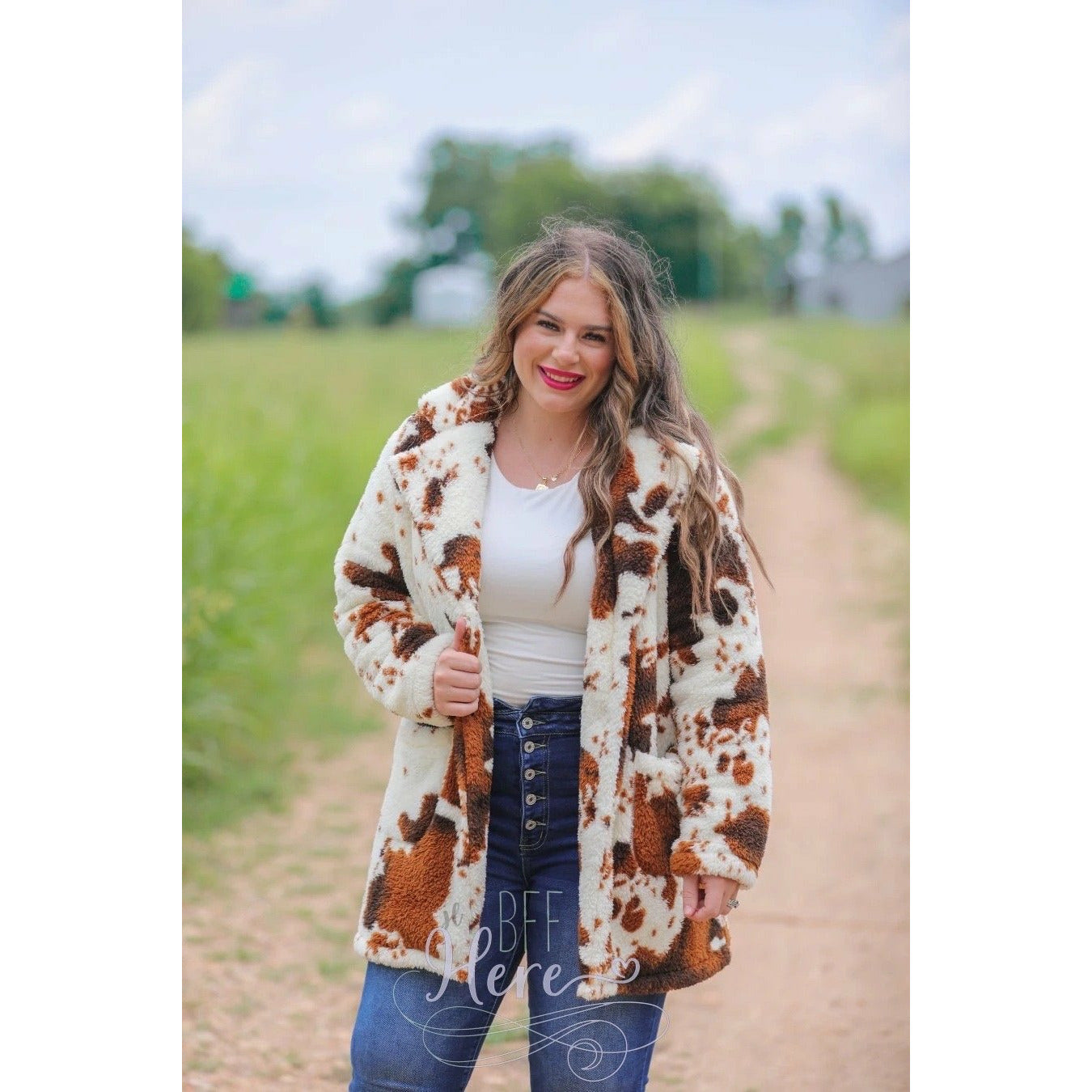 Dolly Cow Print Jacket - BFF Here