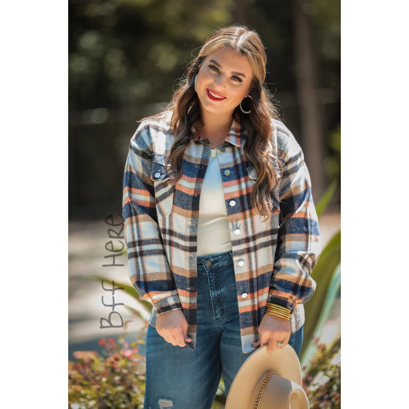 Memphis Navy Plaid Shacket - BFF Here