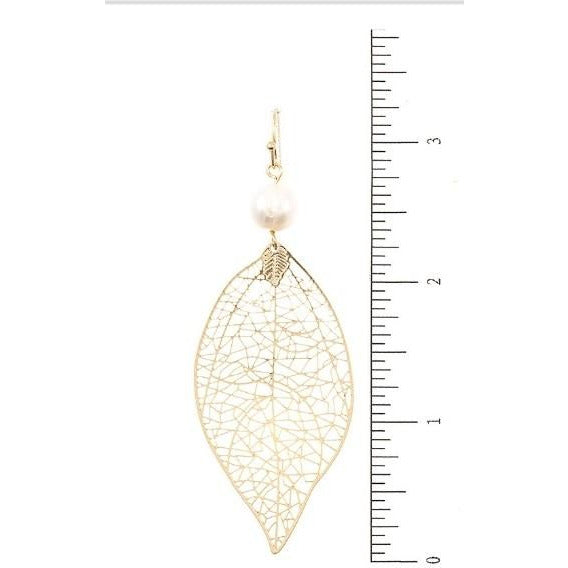 Cut Out Leaf Drop Earring -- Choice of Color: - BFF Here