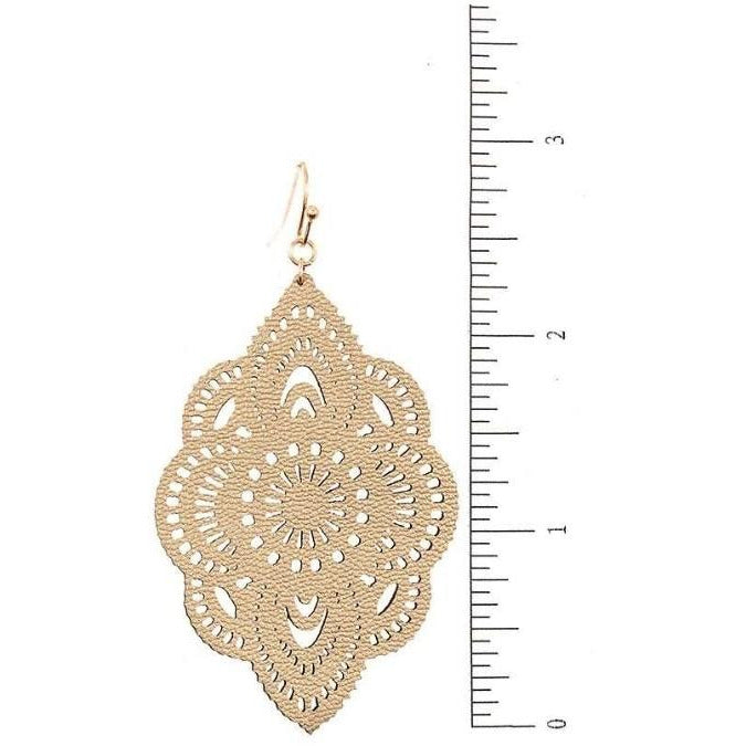Faux Leather Cut Out Drop Earrings -- Choice of Color - BFF Here