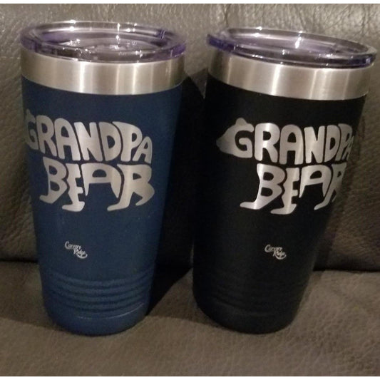 Grandpa Bear -- 20 oz Tumbler w/ Lid - BFF Here