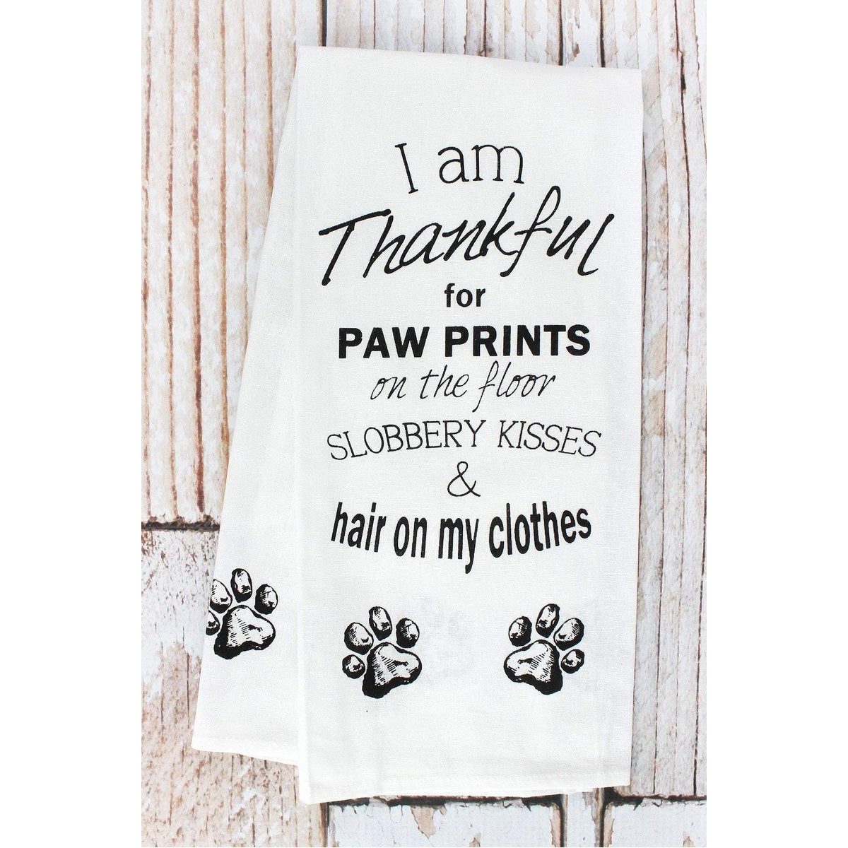 Thankful for Paw Prints -- Kitchen Towel - BFF Here