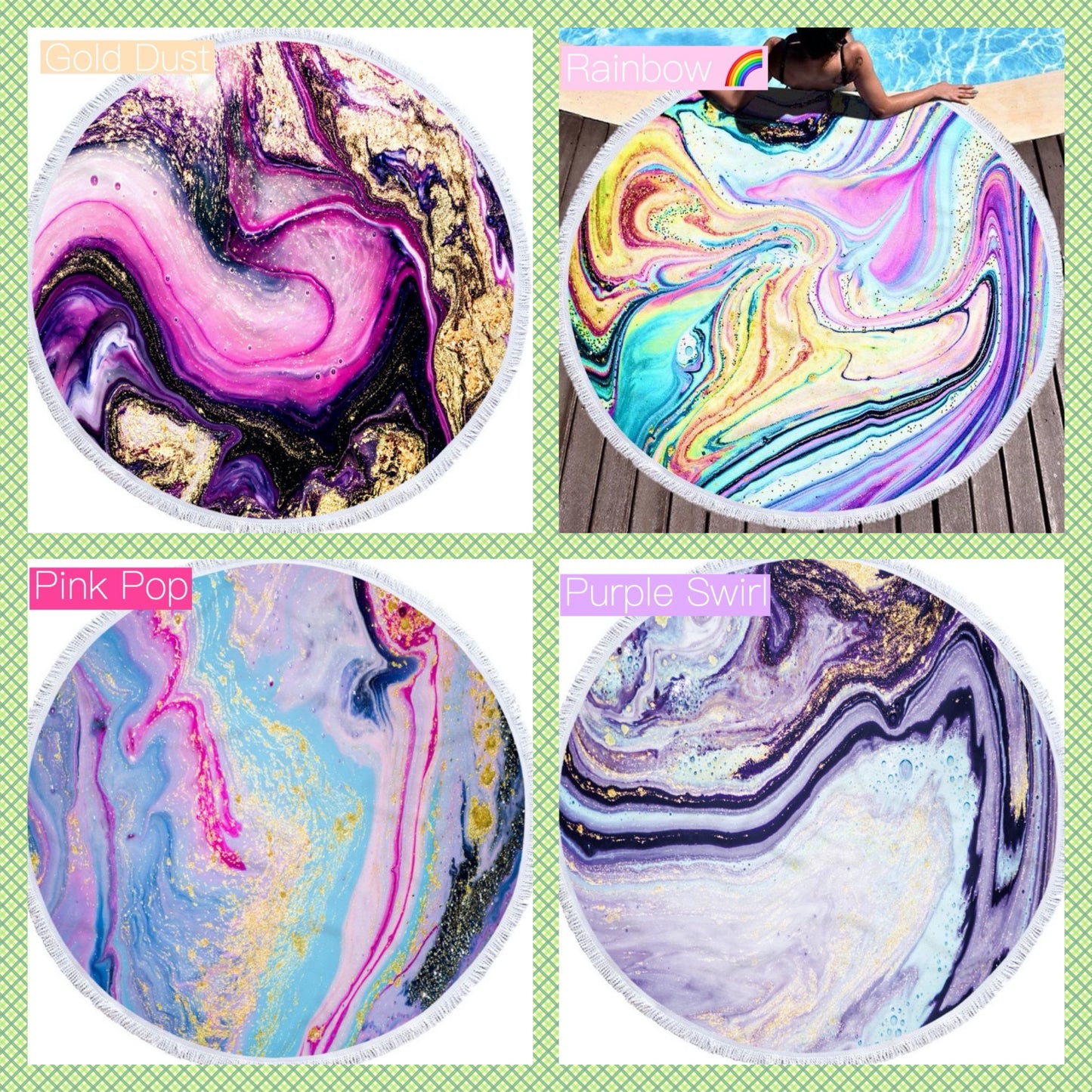 Geode Microfiber Beach Towels -- Choice of Color - BFF Here