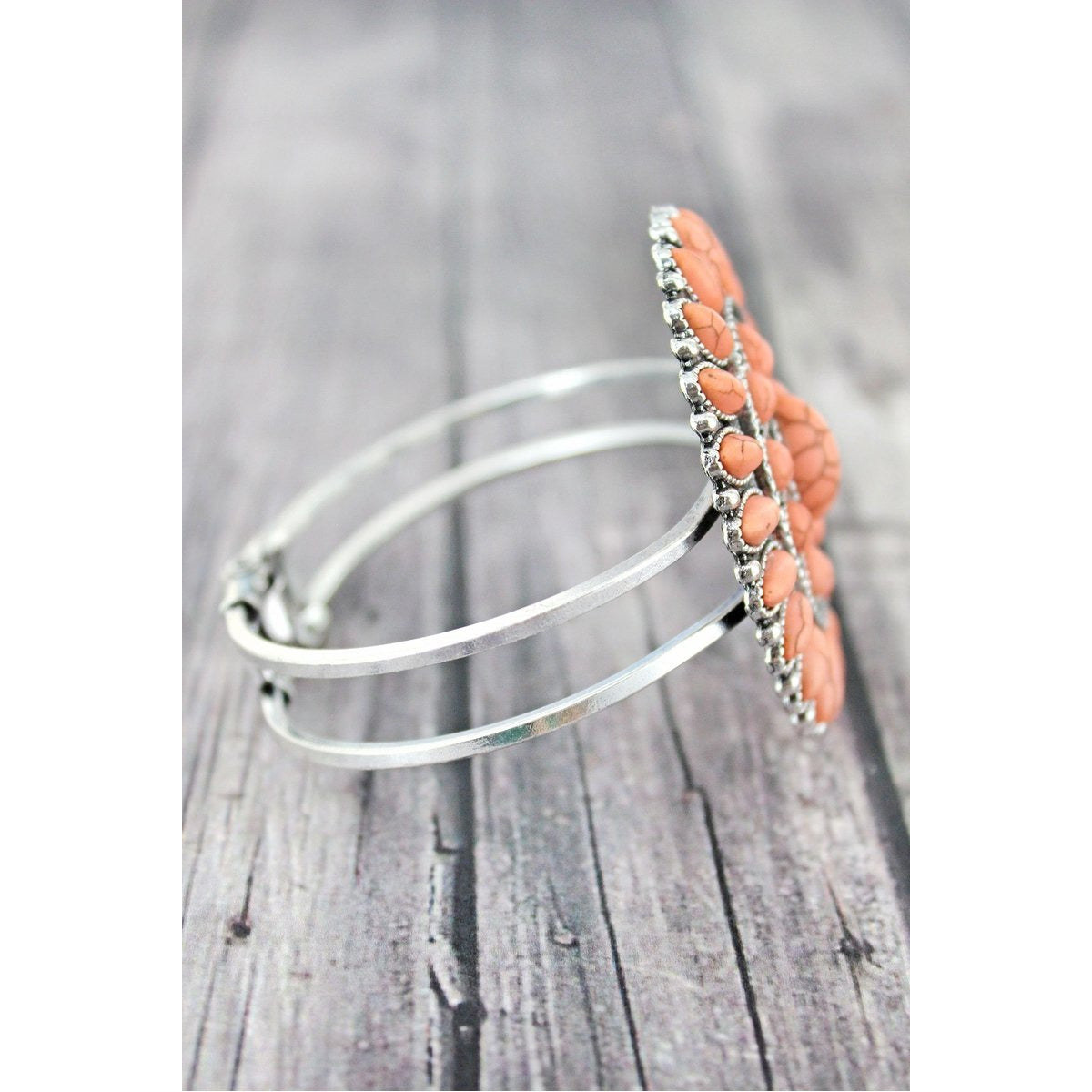 Western  Beaded Oval Hinge Bracelet -- Choice of Color - BFF Here