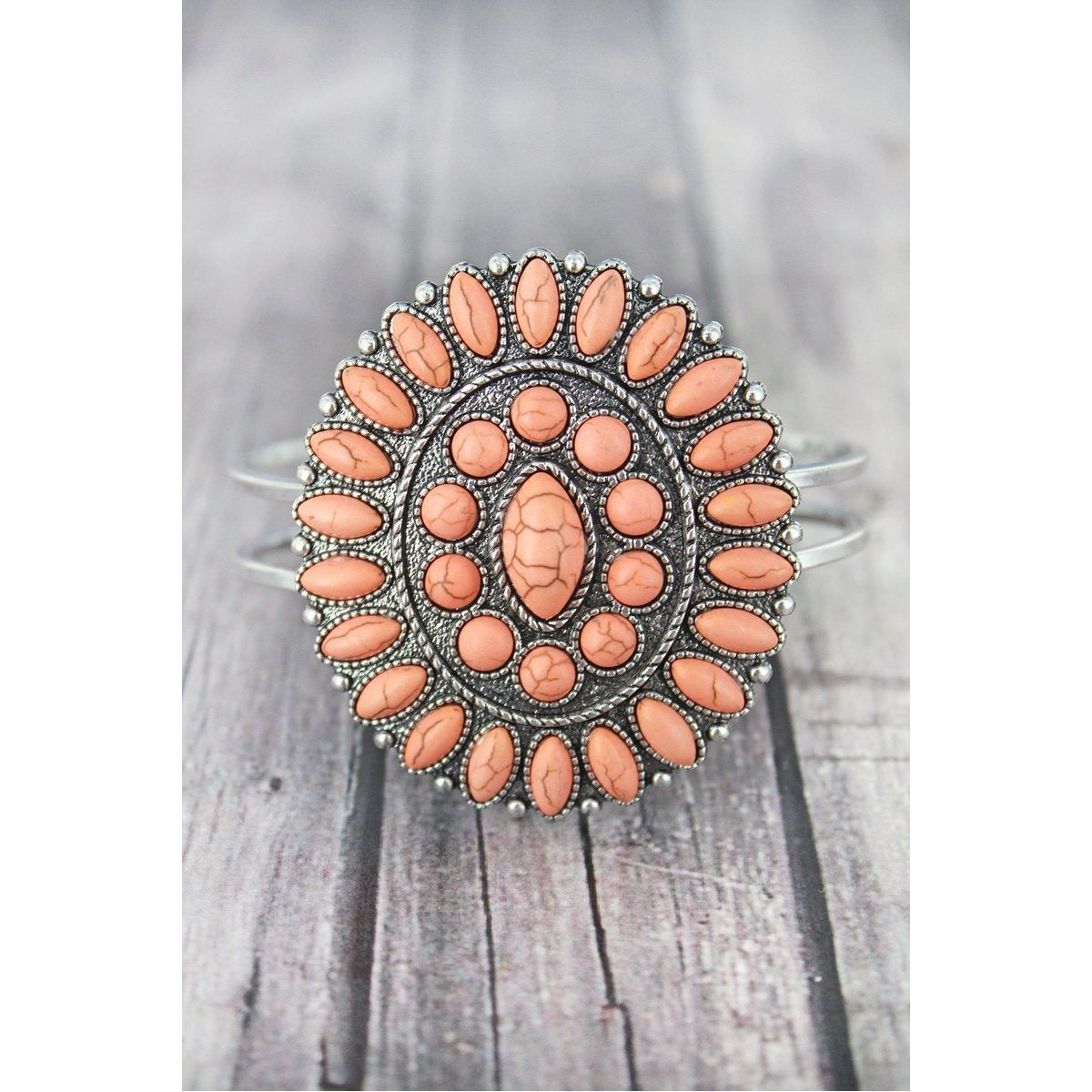 Western  Beaded Oval Hinge Bracelet -- Choice of Color - BFF Here