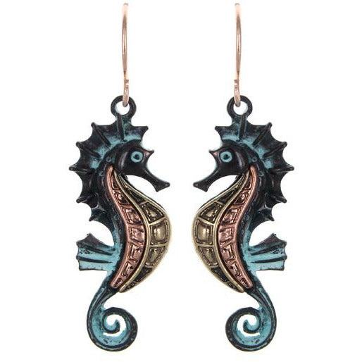 Multi Tone Sea Horse Earrings - BFF Here