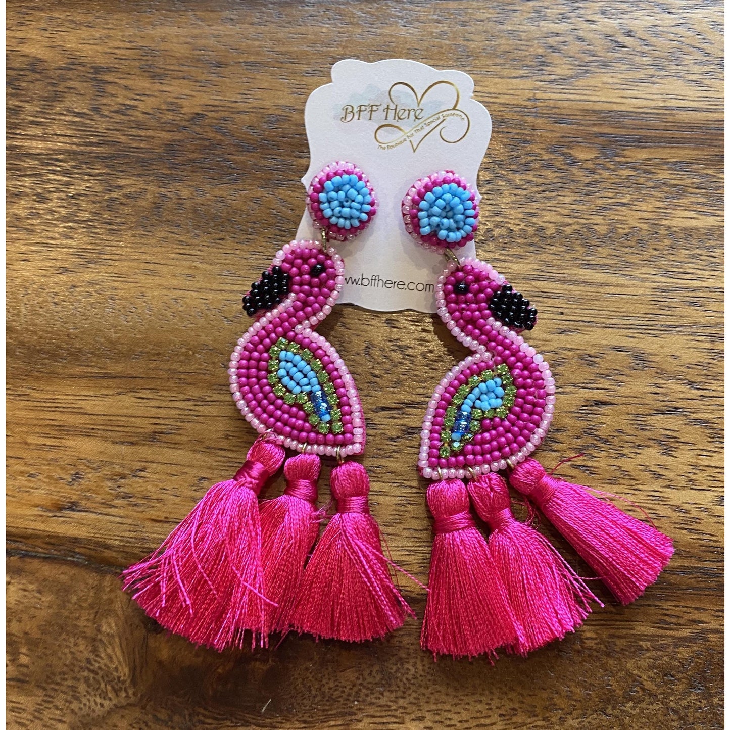 Flamingo Tassel Drop Earrings - BFF Here