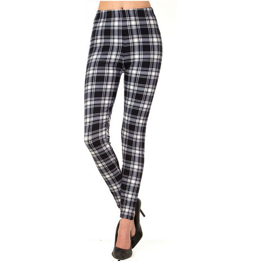 Gray & White Plaid Leggings - BFF Here