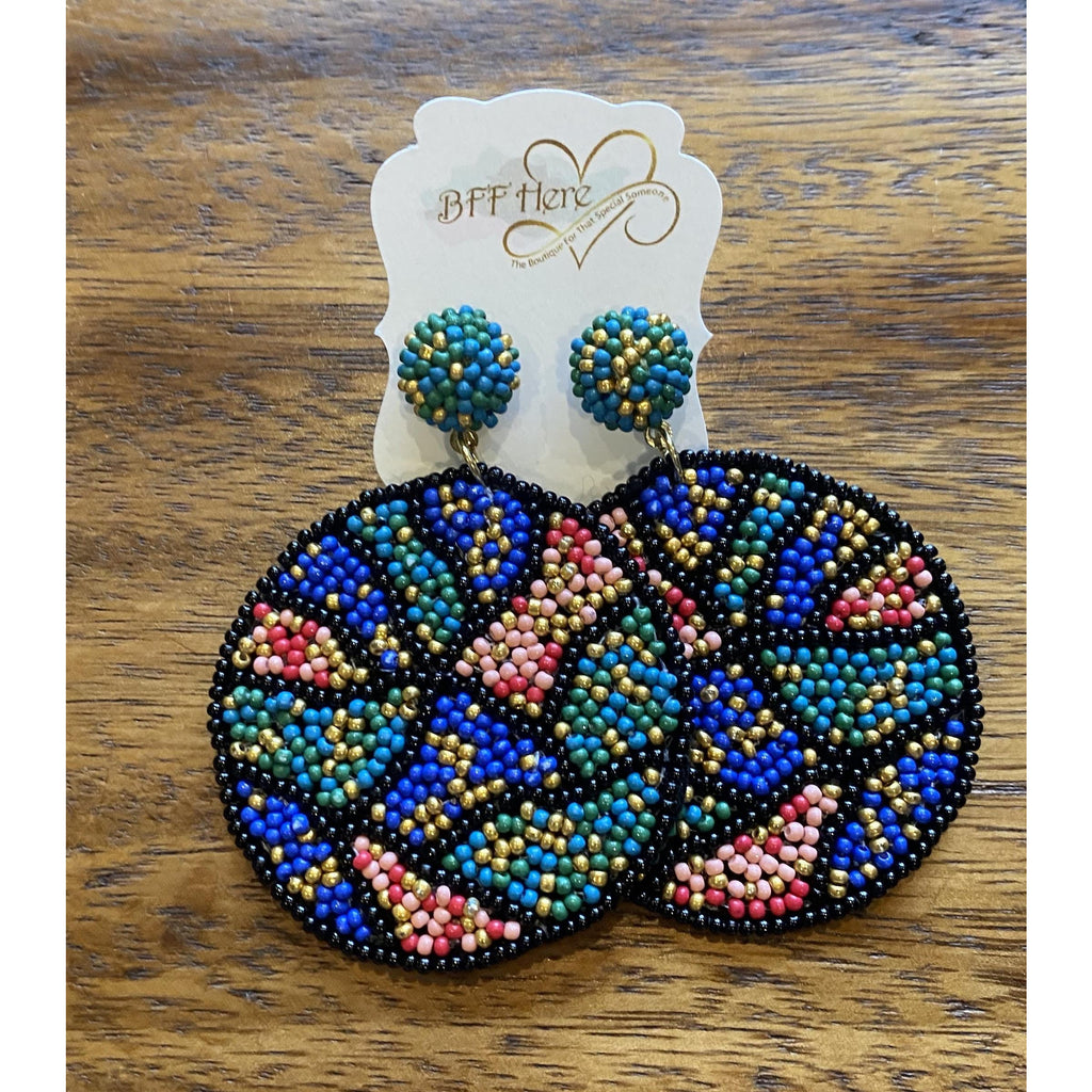 Abstract Bead Earrings -- Choice of Color - BFF Here