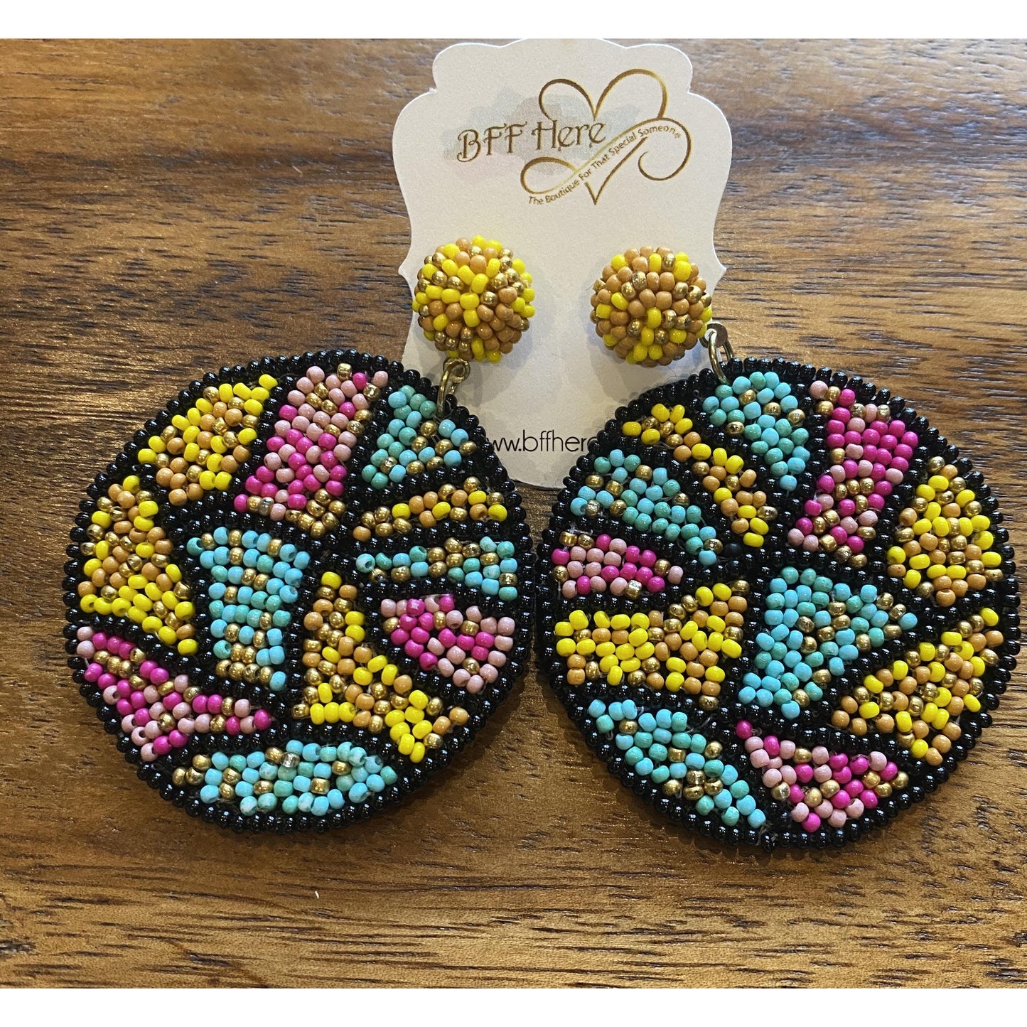 Abstract Bead Earrings -- Choice of Color - BFF Here