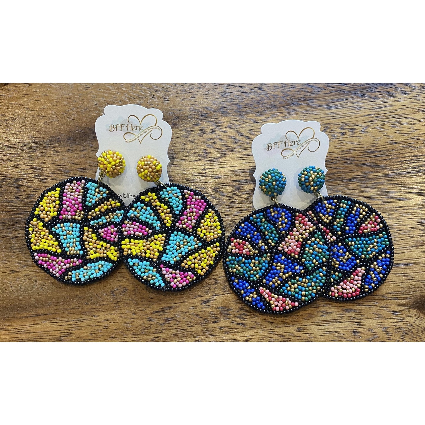 Abstract Bead Earrings -- Choice of Color - BFF Here