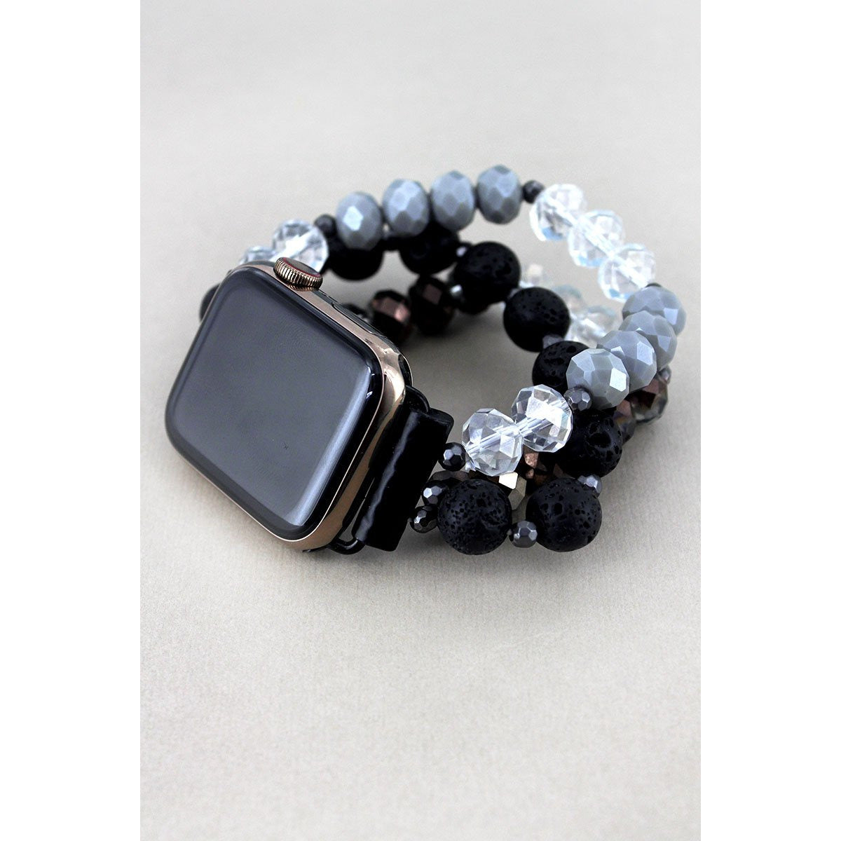 Monochrome Lava and Faceted Bead Bracelet Band for Apple Watch - BFF Here